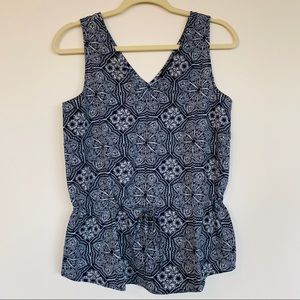 Tie Waist PeplumSleeveless Blouse